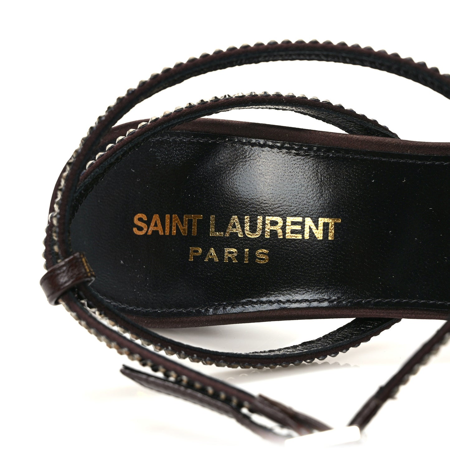Satin Crystal Ava 105 Sandals 38 Brown