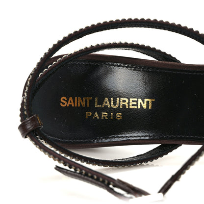 Saint Laurent Satin Crystal Ava 105 Sandals 38 Brown 7 of 8