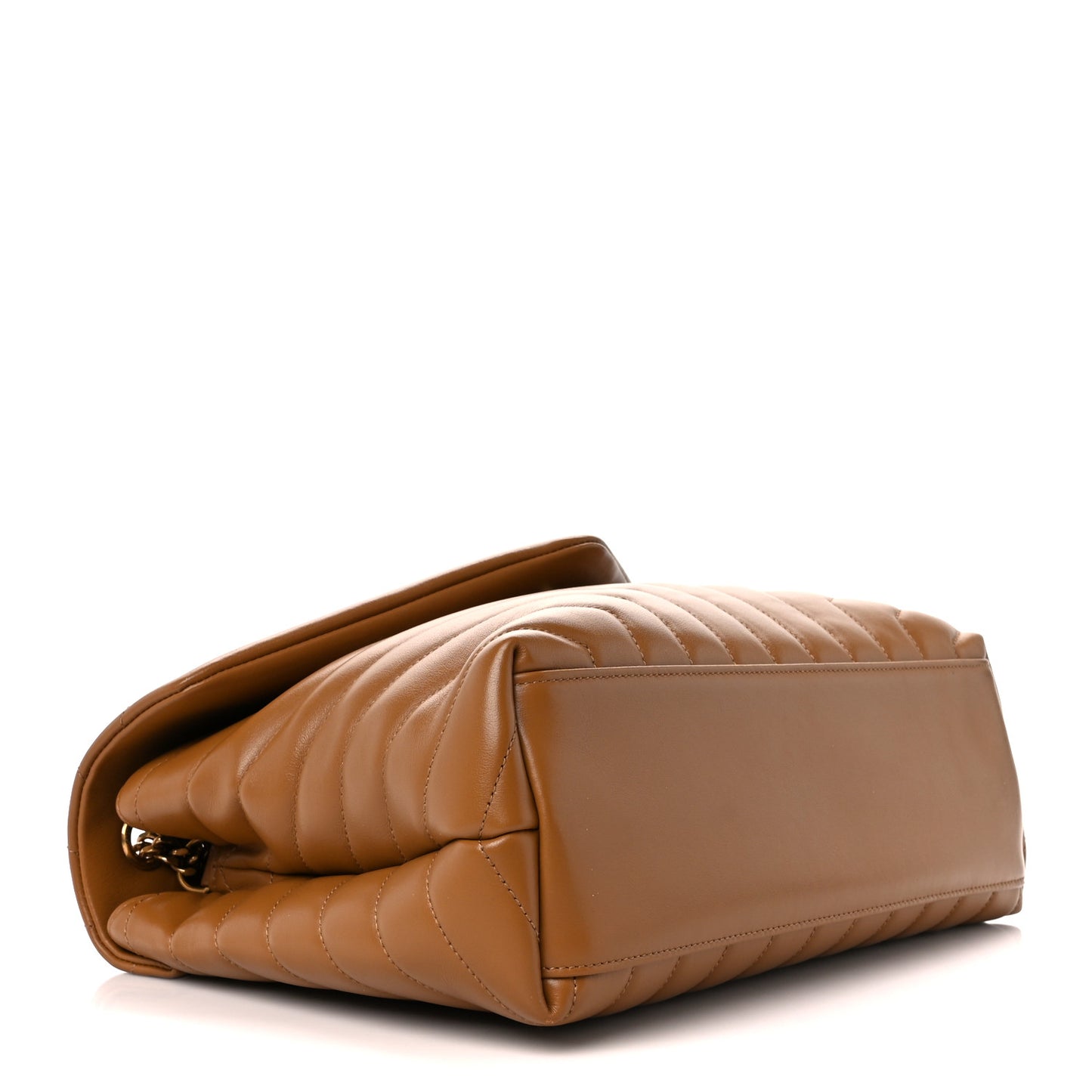 Calfskin Y Quilted Monogram Medium Loulou Chain Satchel Dark Natural
