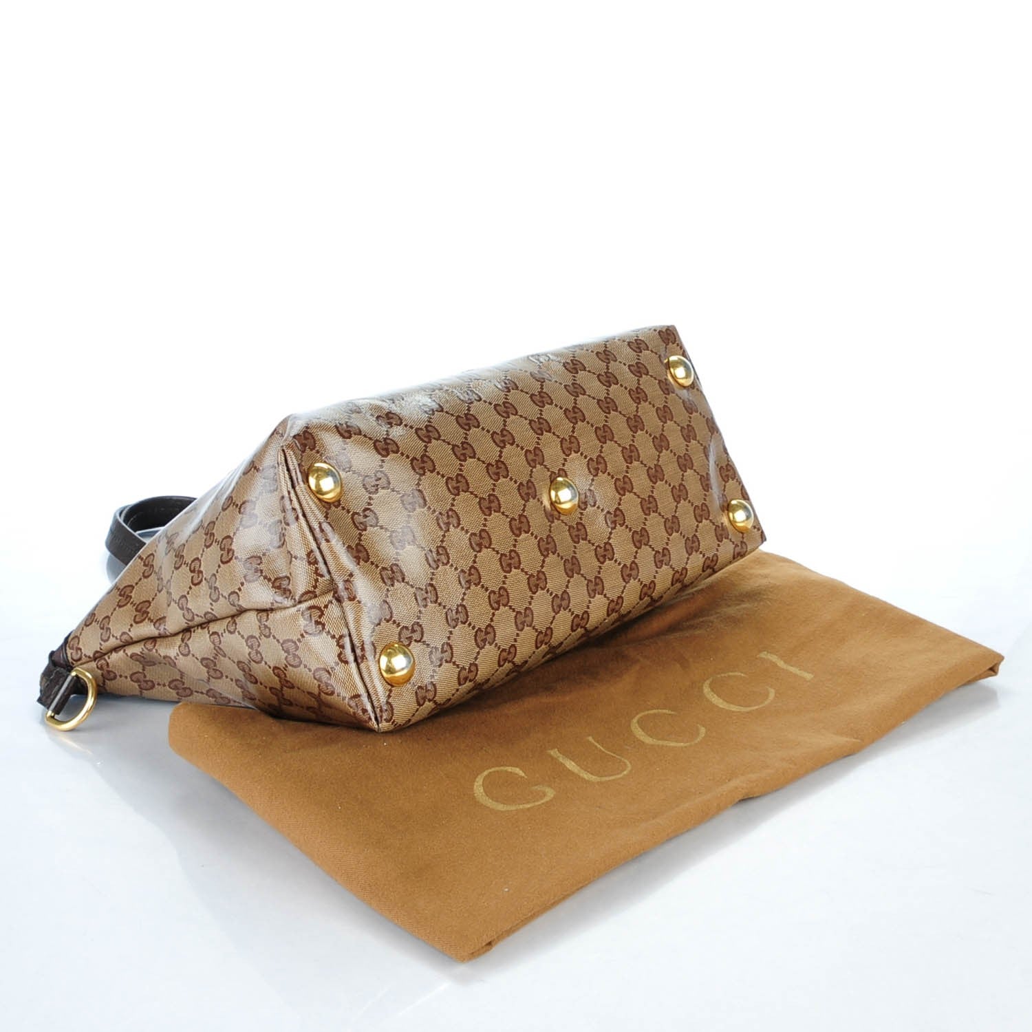 Gucci Crystal Monogram Small Babouska Tote Dark Brown 4 of 8
