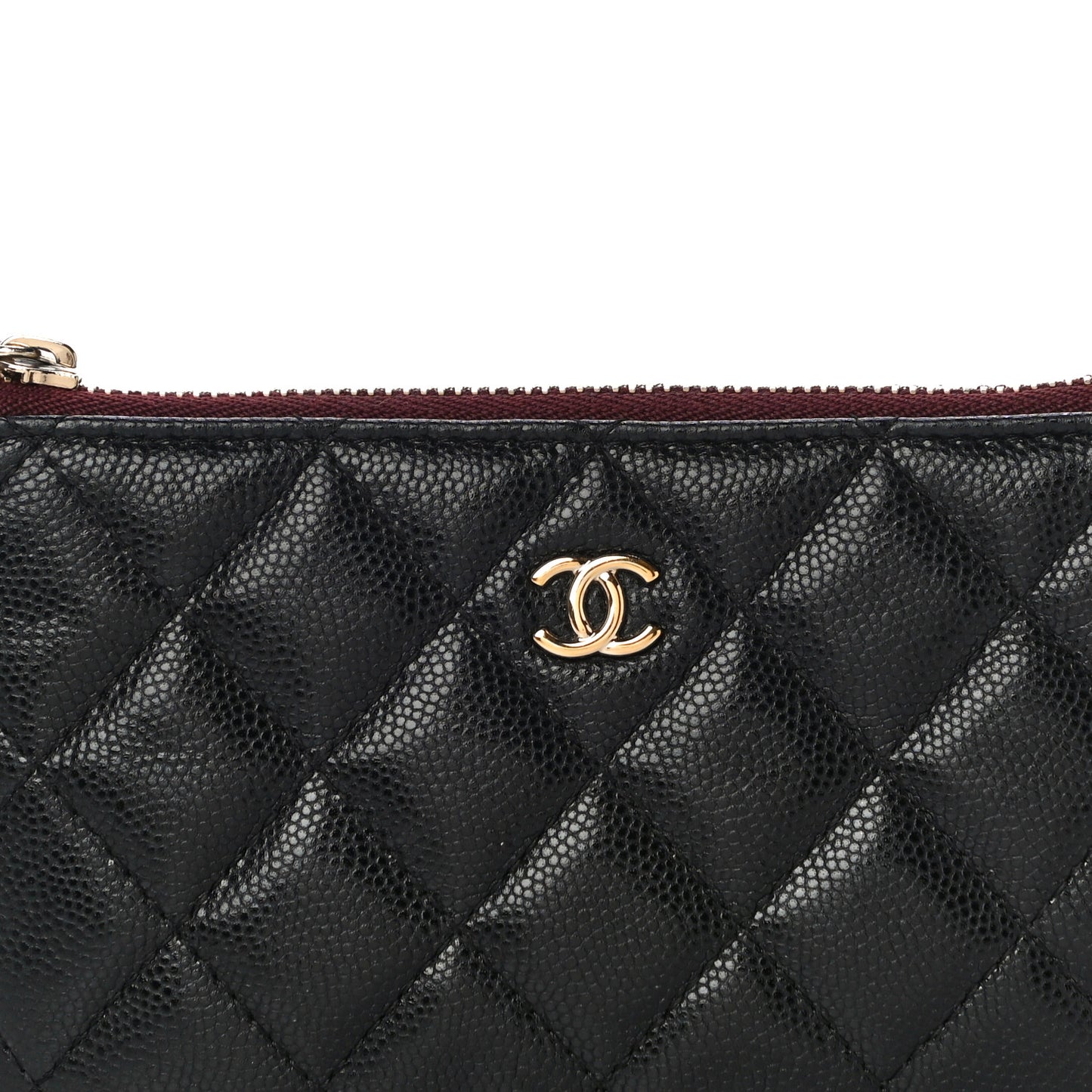 Caviar Quilted Small Cosmetic Case Black