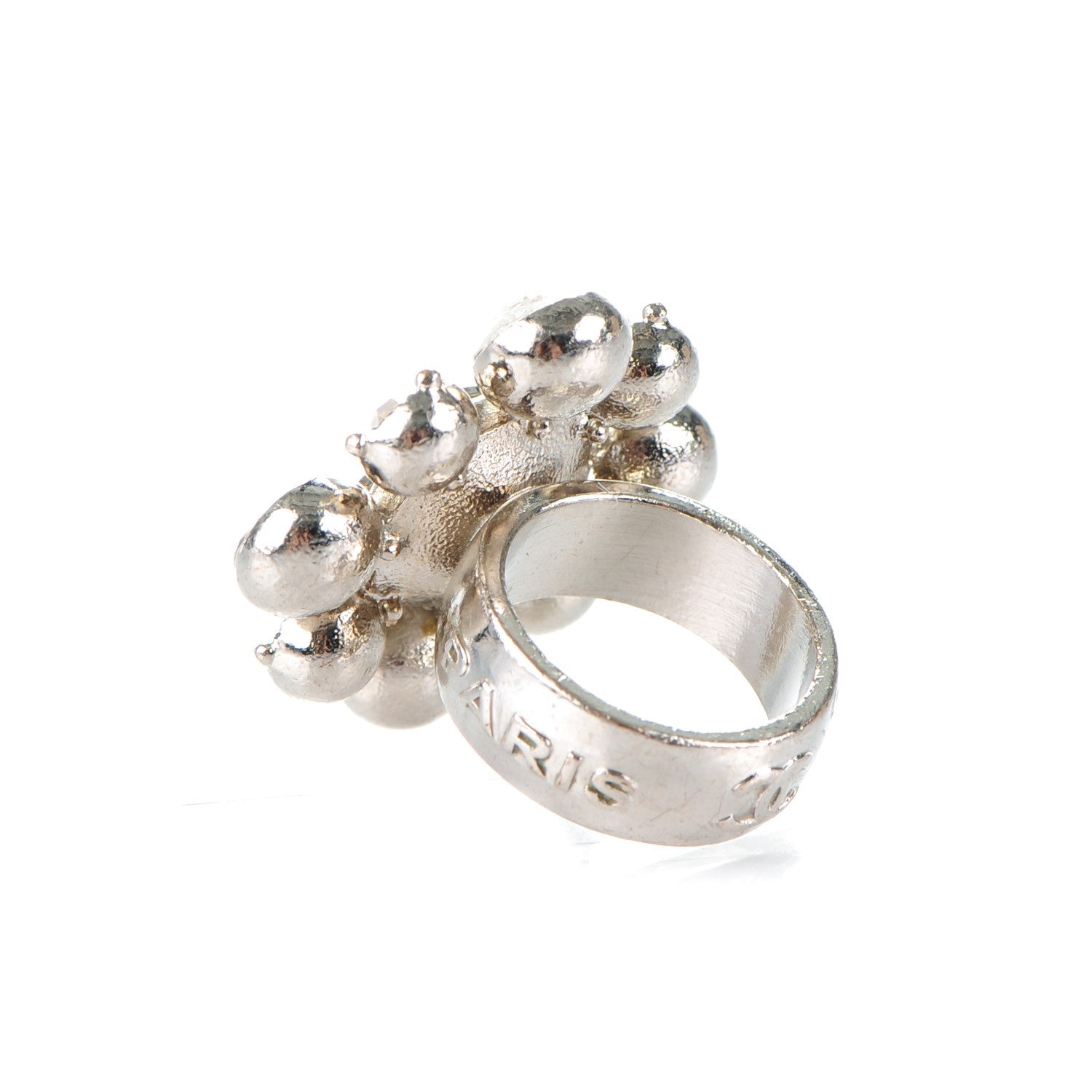 Chanel Crystal CC Ring 6.75 Silver 3 of 5