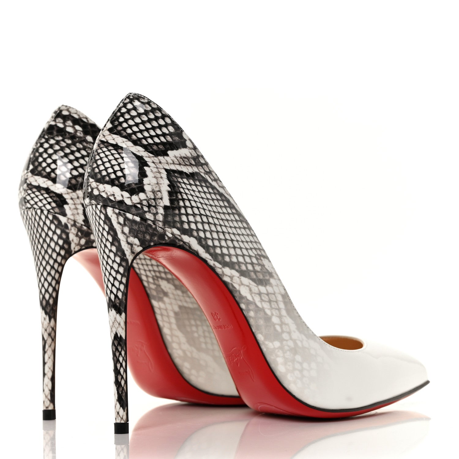 Christian Louboutin Patent Degrade Snakeskin Printed So Kate 120 Pumps 38 White Roccia 4 of 7