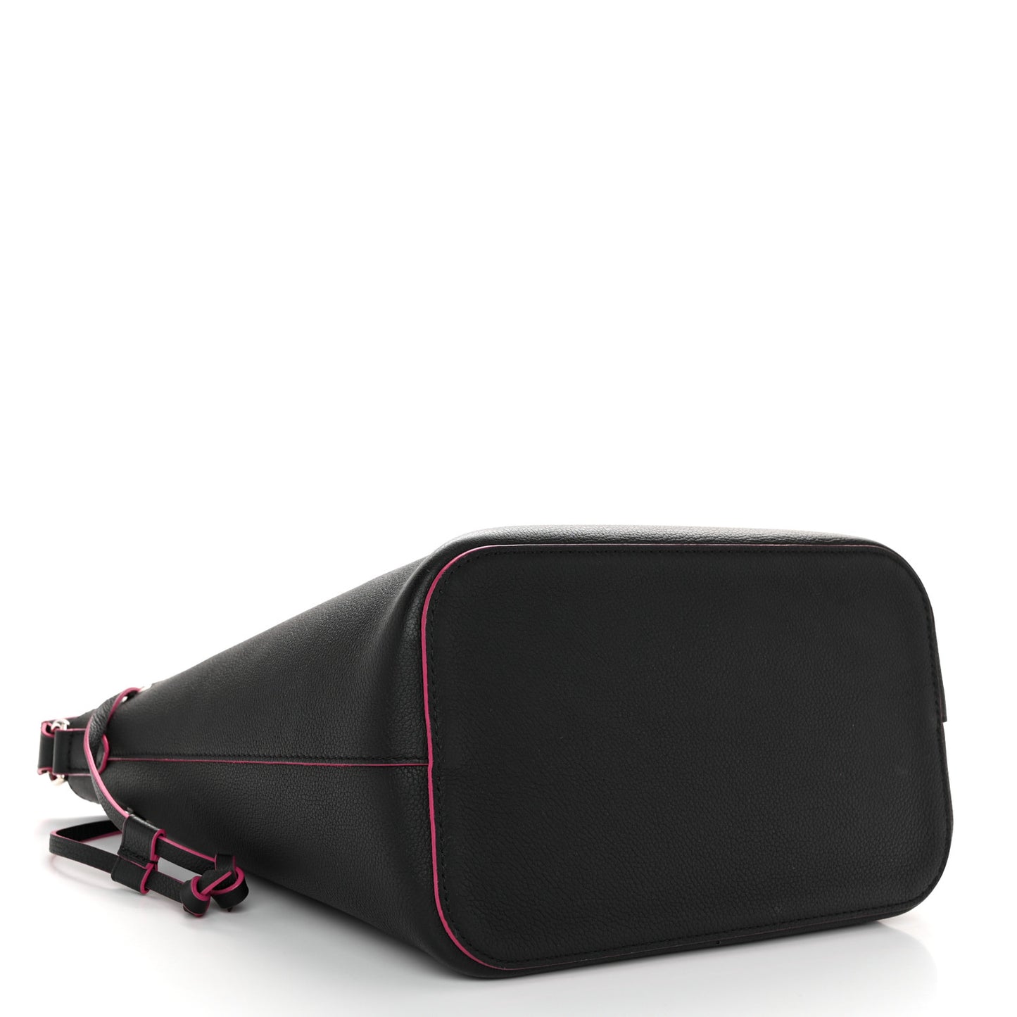 Calfskin Lockme Bucket Black