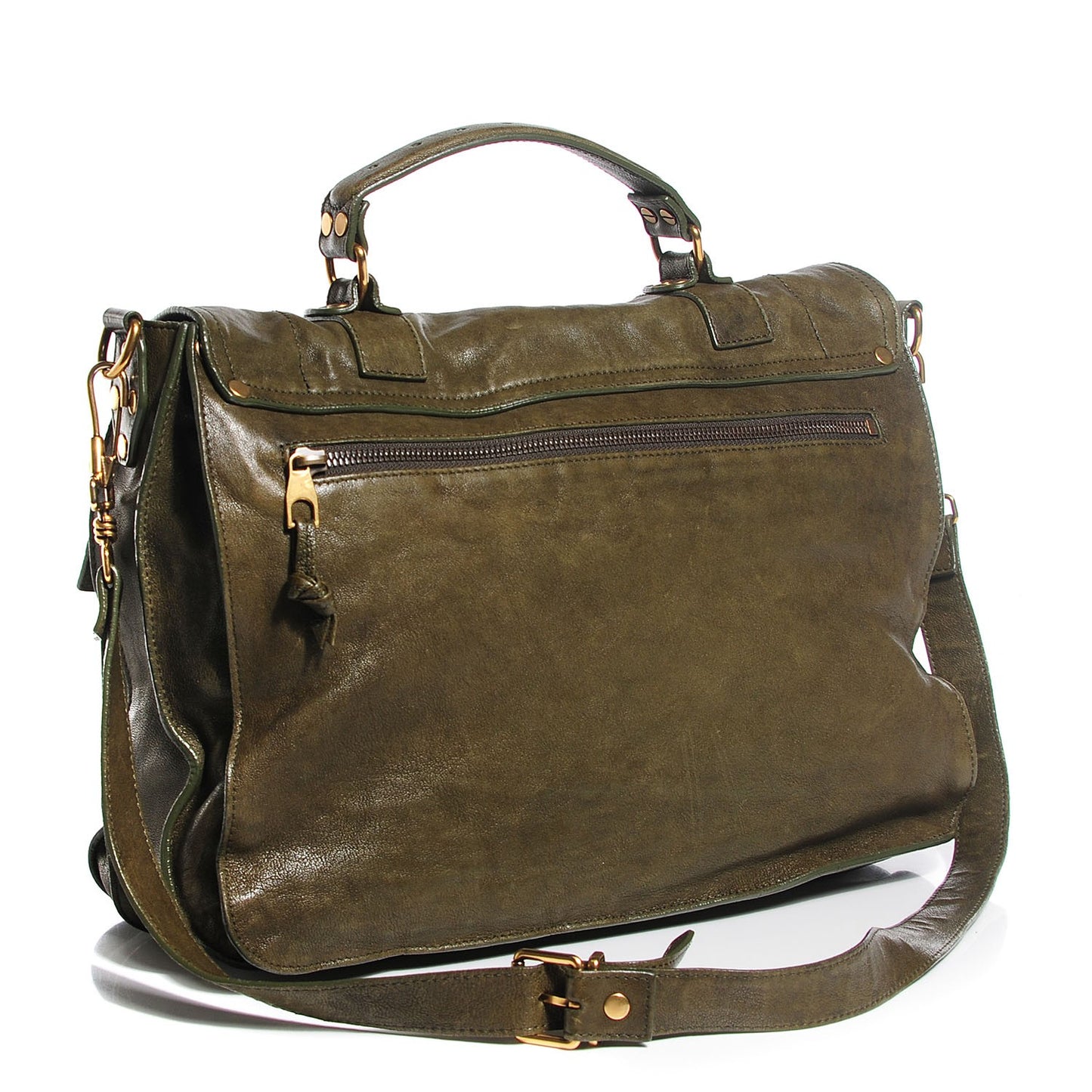 Lambskin Extra Large PS1 Satchel Military
