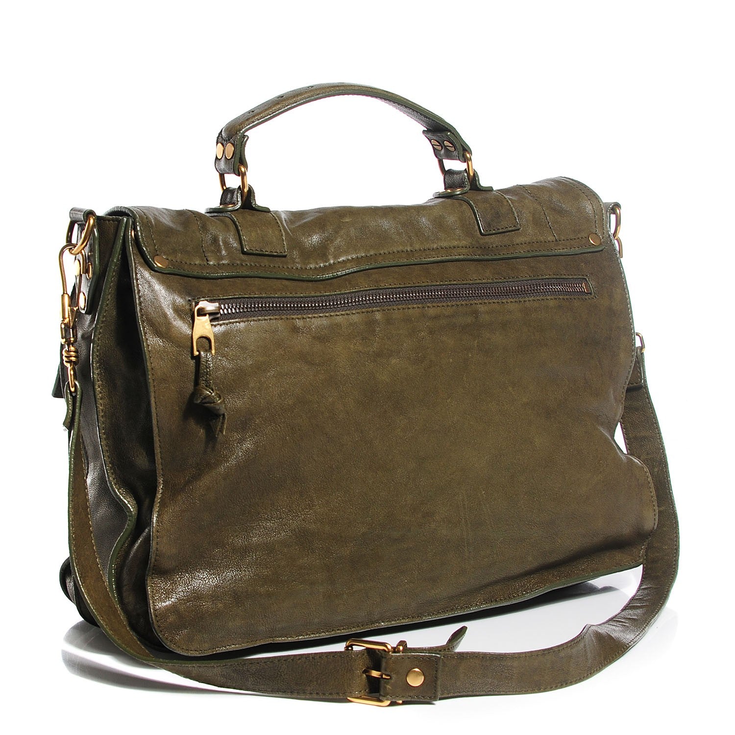 Proenza Schouler Lambskin Extra Large PS1 Satchel Military 3 of 10