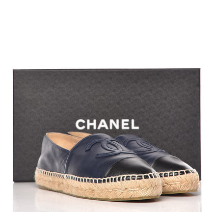 Chanel Lambskin CC Espadrilles 39 Navy Black 13 of 13