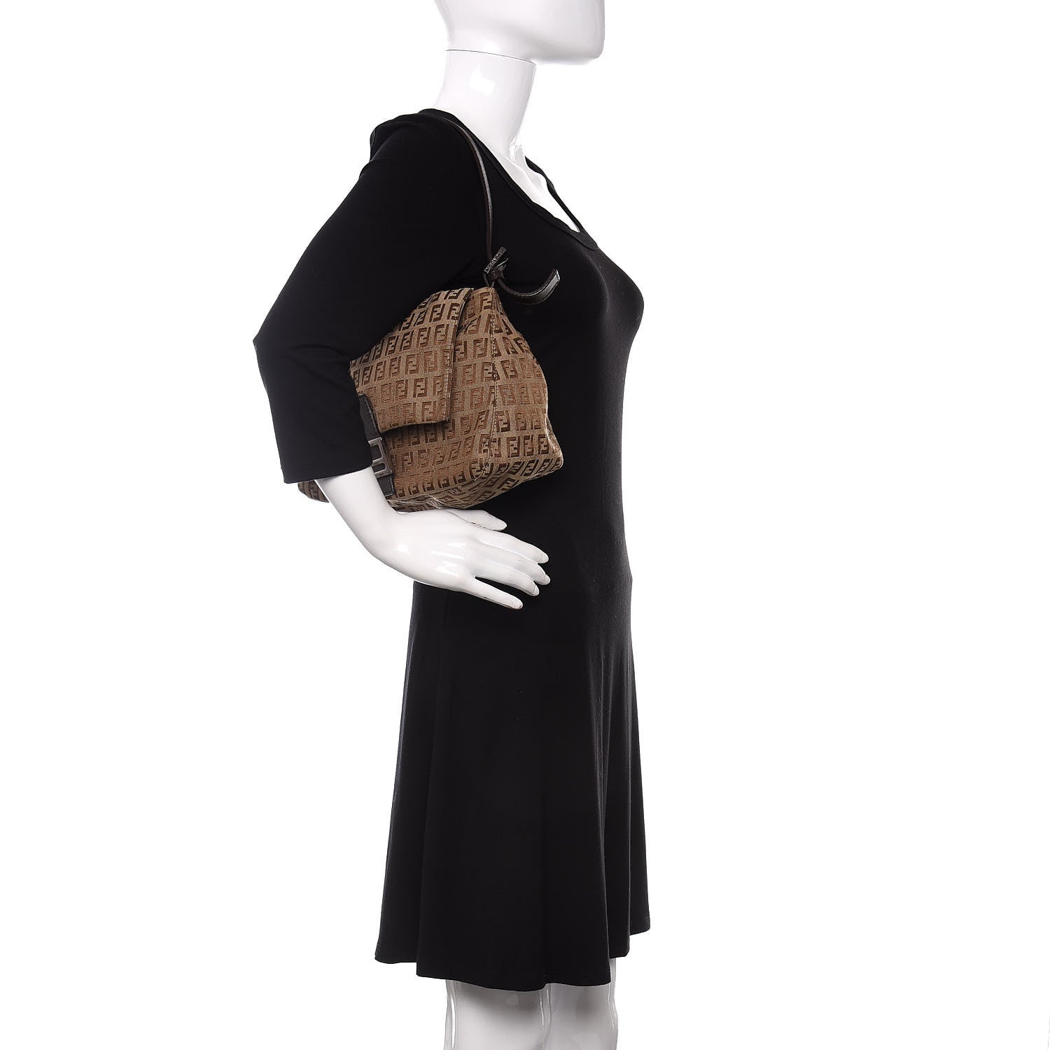 Fendi Zucchino Mama Baguette Dark Brown 2 of 9
