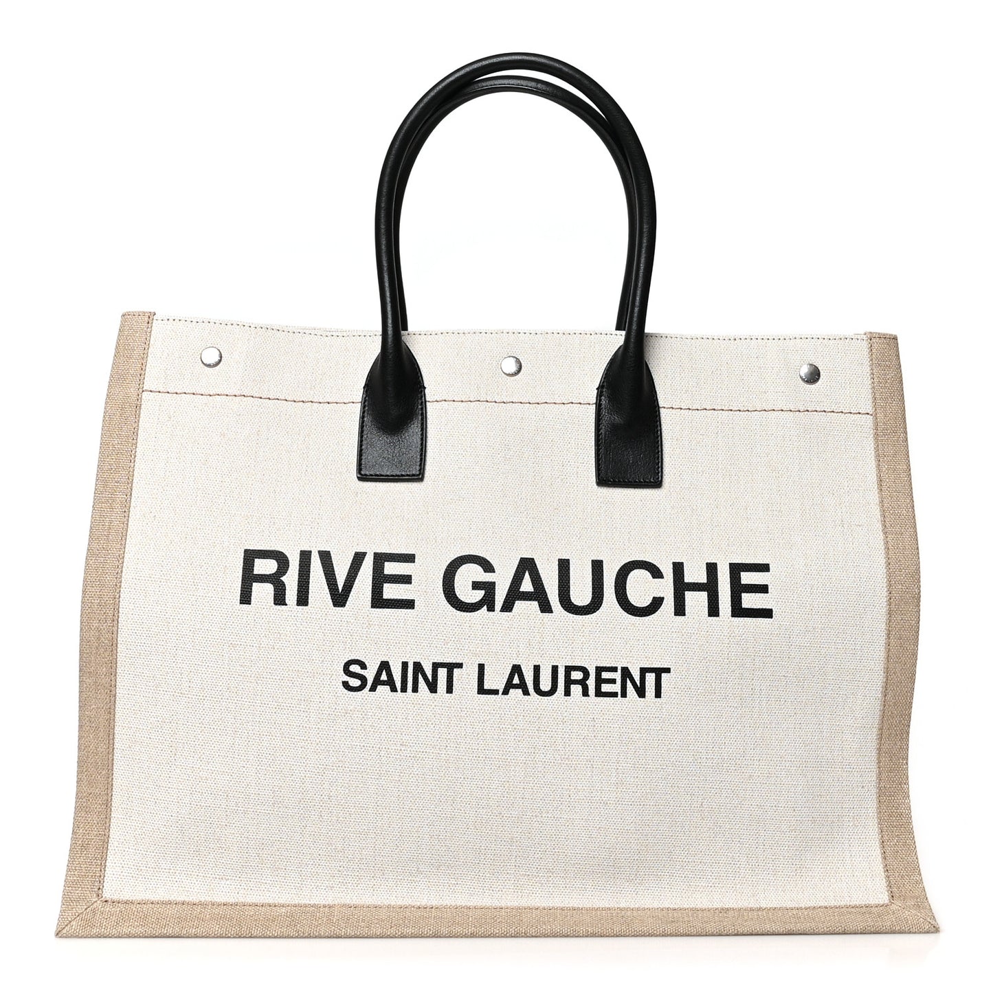 Linen Calfskin Rive Gauche Tote Optic White
