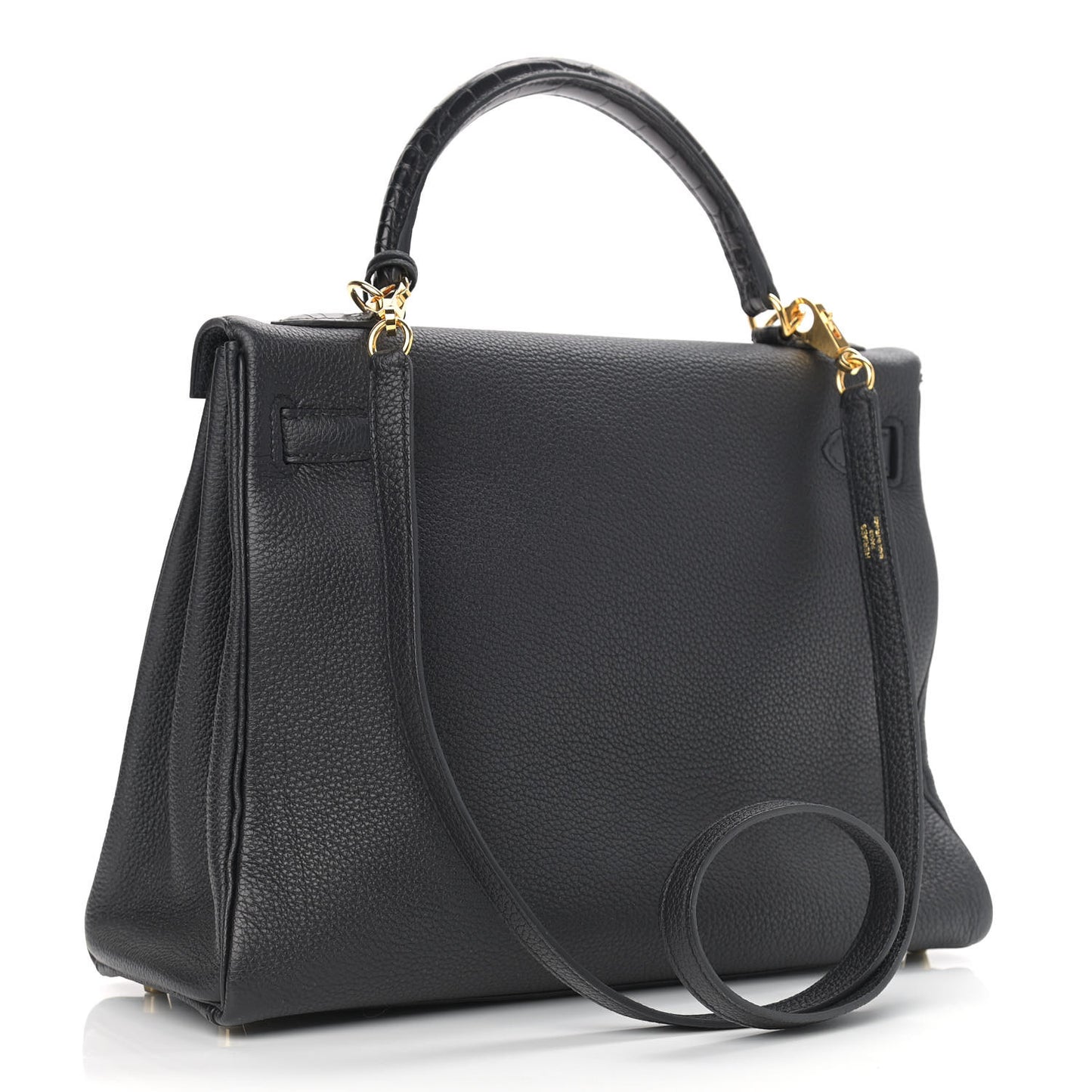 Togo Matte Alligator Kelly Retourne Touch 32 Black