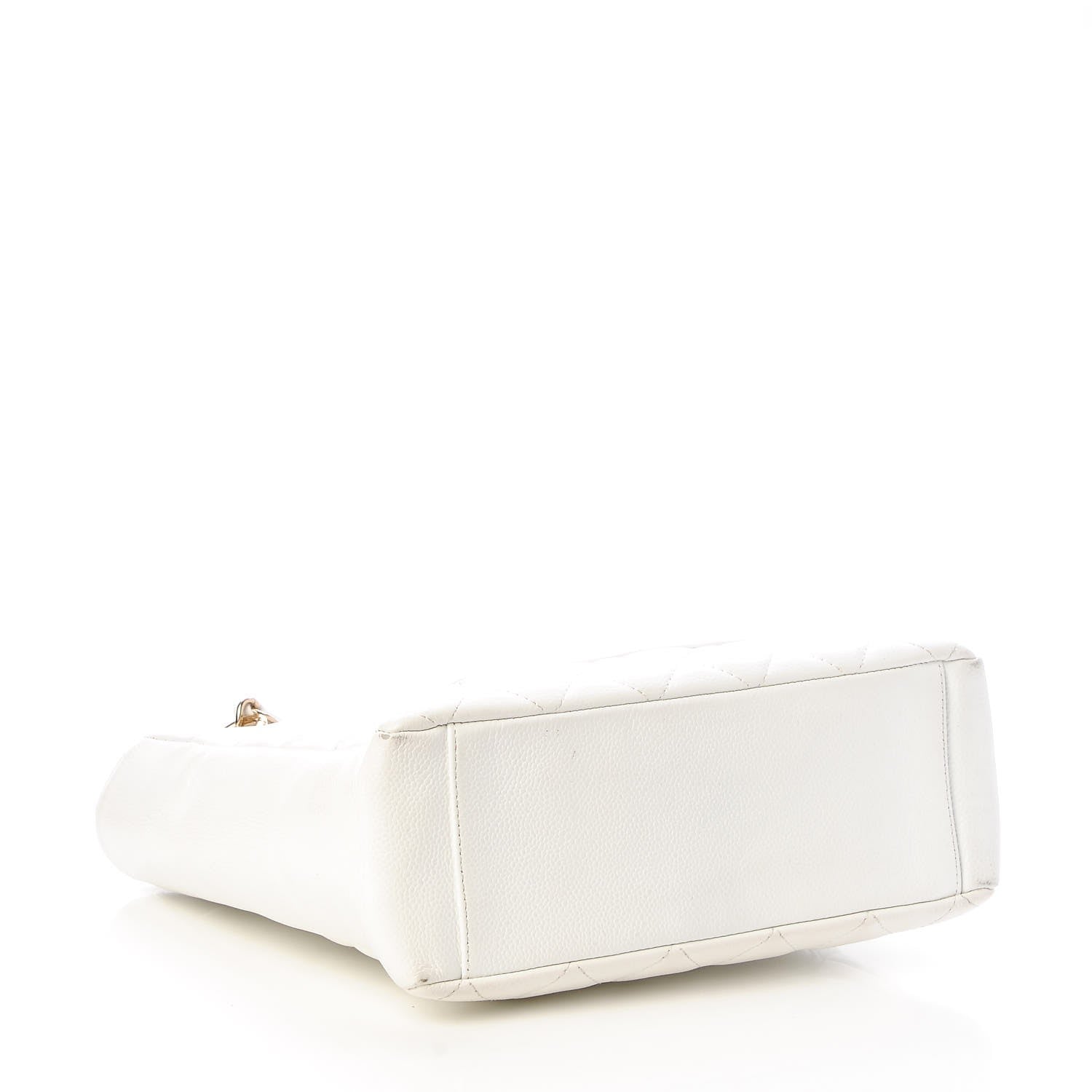 Chanel Caviar Quilted Petit Shopping Tote PST White 4 of 16