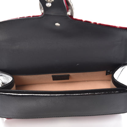Gucci Velvet Skipper Crystal GG Monogram Small Dionysus Shoulder Bag Red Cipria Black Black Diamond 5 of 7