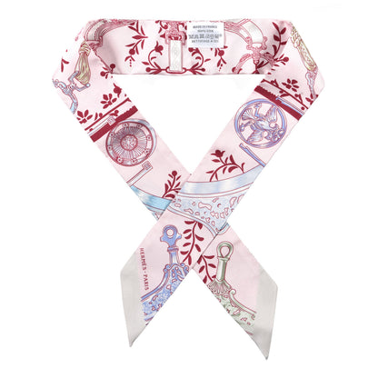 Hermes Silk Etriers Remix Twilly Rose Pale Bordeaux 1 of 4