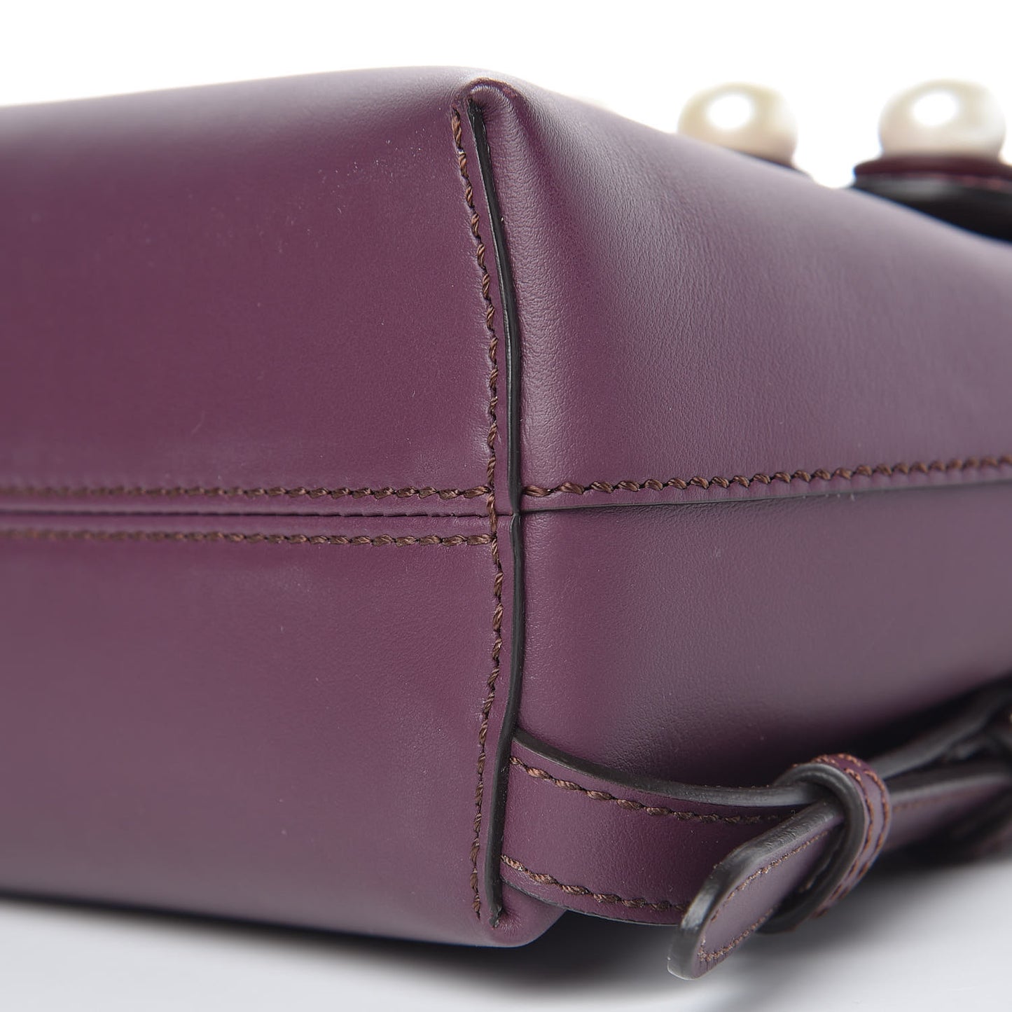 Vitello Century Pearl Bi-Color Scalloped Mini Back to School Backpack Amarone Black Cherry