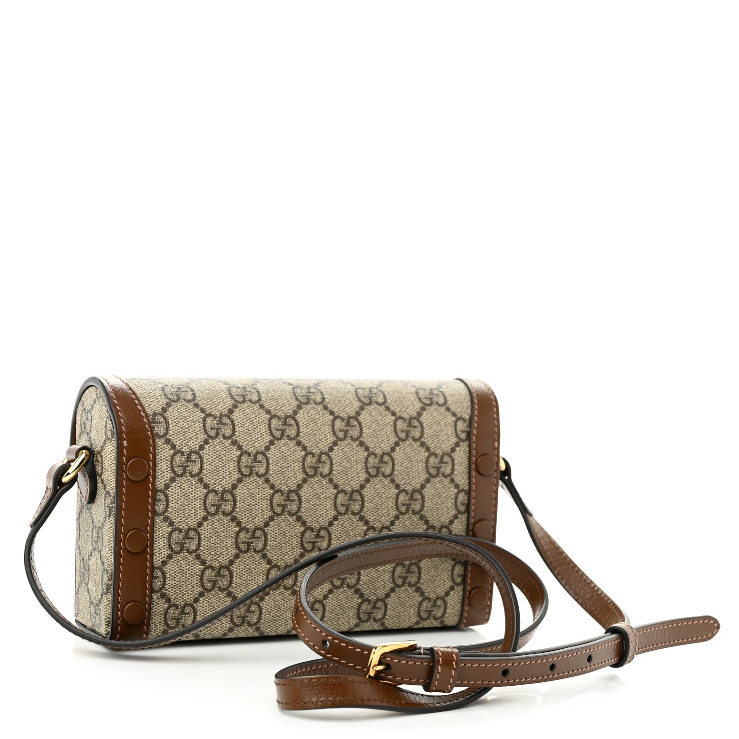 Gucci GG Supreme Monogram Mini Horsebit 1955 Shoulder Bag Beige Brown Sugar 3 of 10