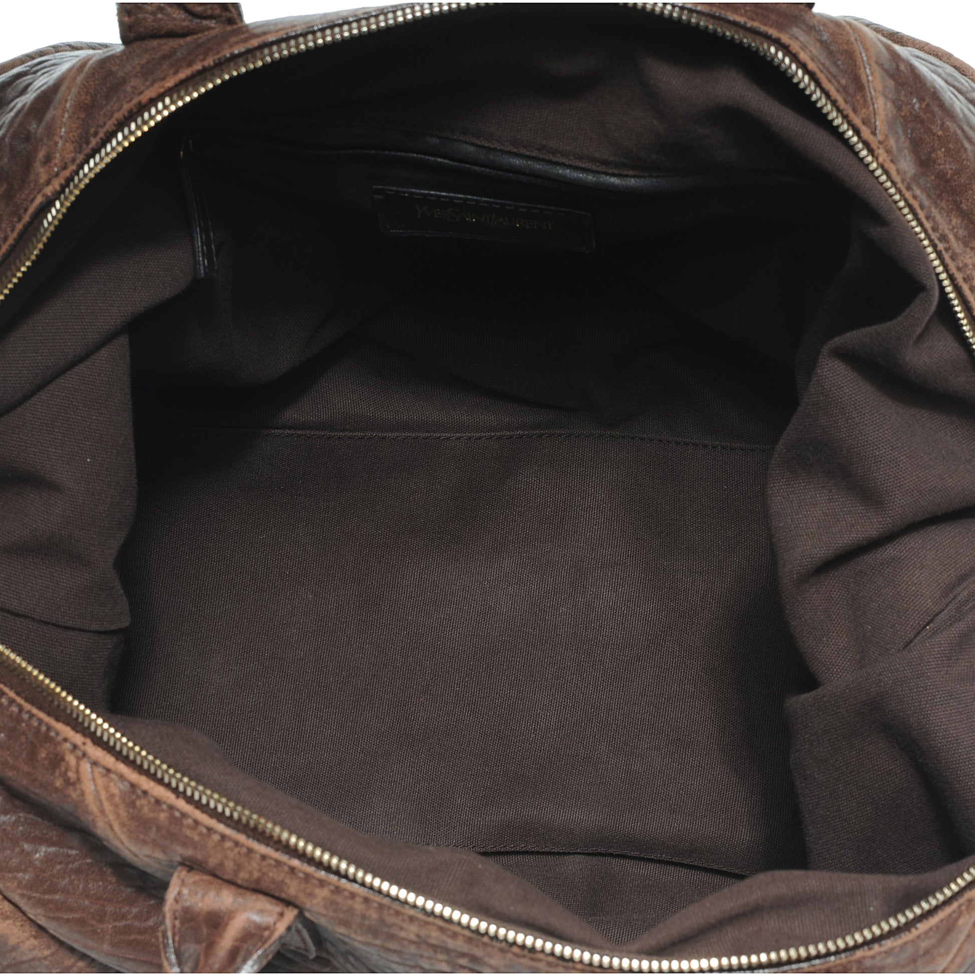 Saint Laurent Pebbled Lambskin Medium Easy Sac Brown 5 of 9