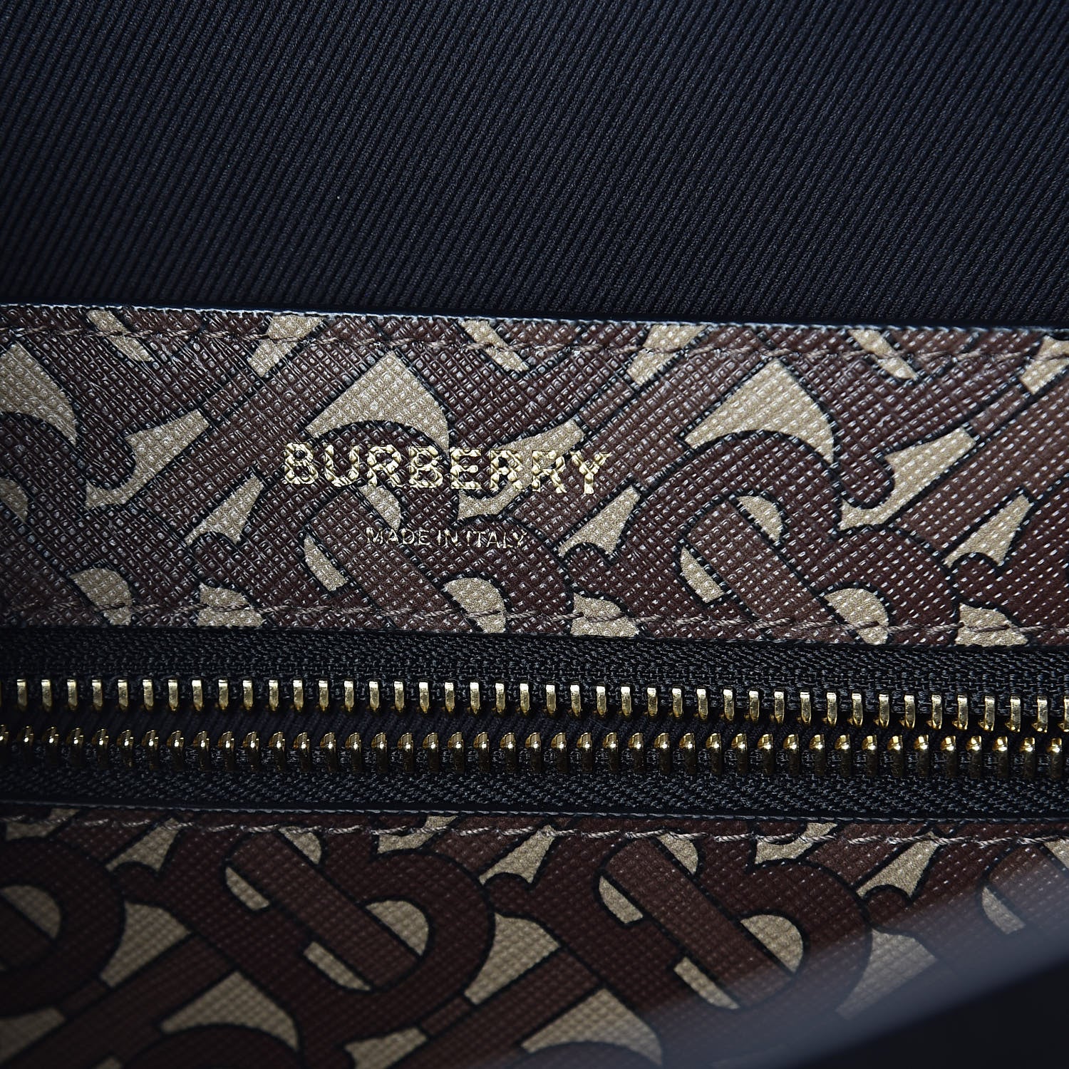 Burberry E-Canvas Monogram Stripe Book Tote Bridle Brown 6 of 11