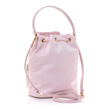 Prada Re-Nylon Saffiano Duet Bucket Crossbody Bag Alabastro 2 of 13