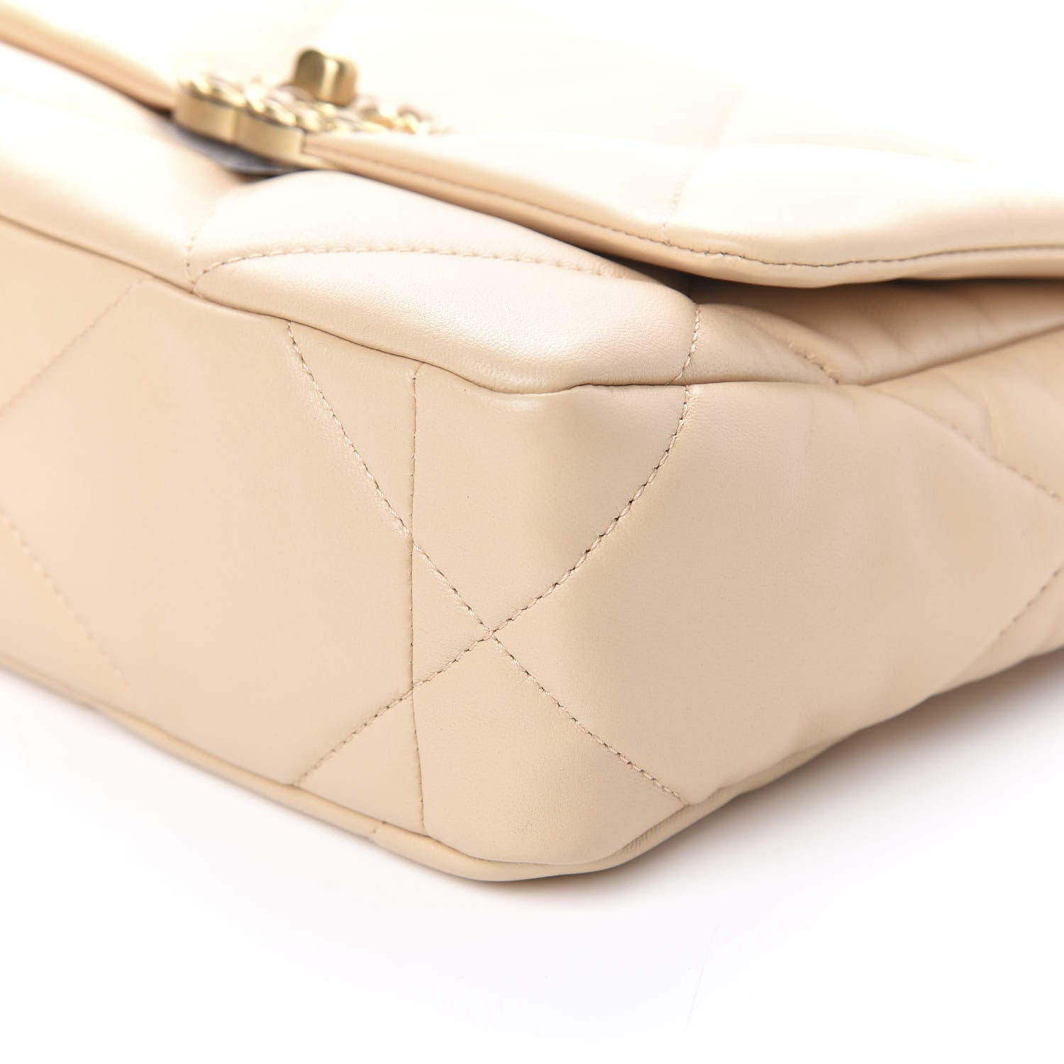 Chanel Goatskin Quilted Medium 19 Flap Beige 9 of 11