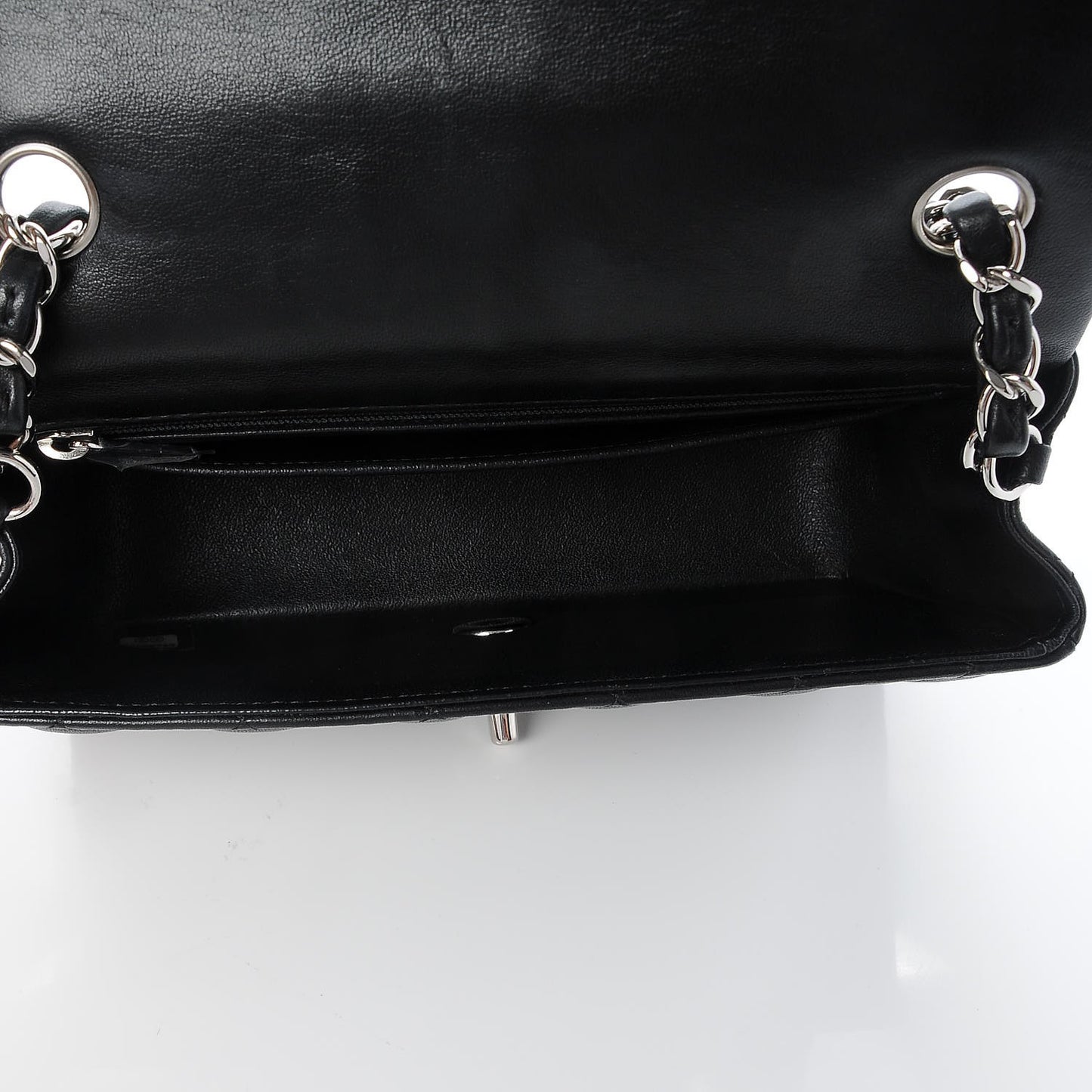 Lambskin Quilted Mini Rectangular Flap Black