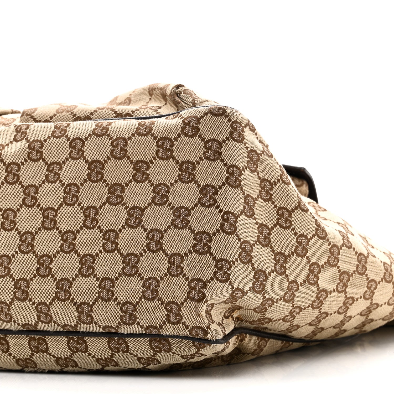 Gucci GG Monogram Medium Web Handle Double Pocket Tote Brown