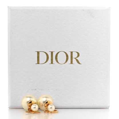 Christian Dior Pearl Mise En Dior Logo Tribal Earrings 5 of 5