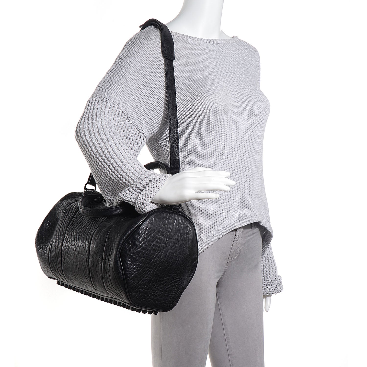 Alexander Wang Pebbled Lambskin Rocco Black Matte Black Hardware 2 of 7