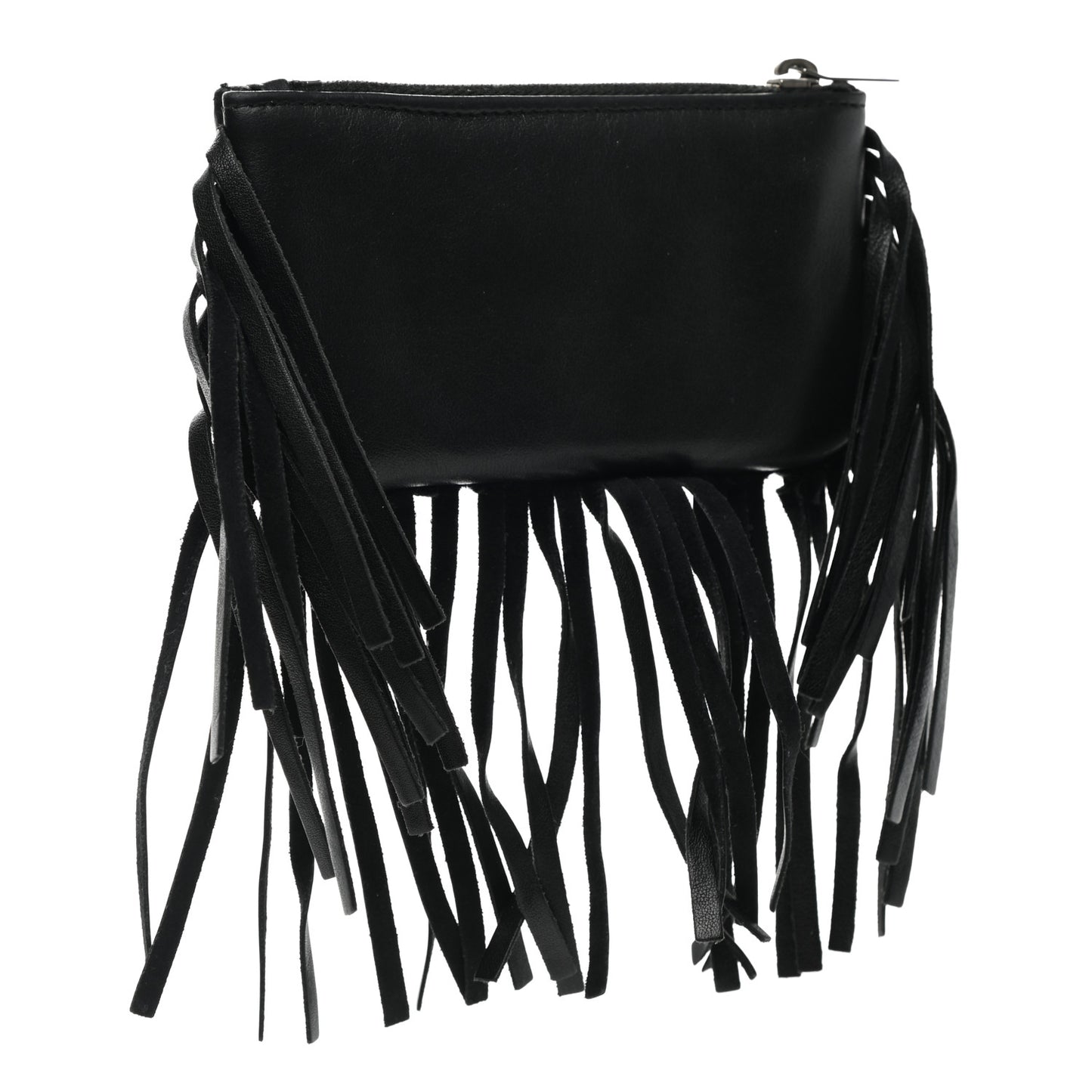 Calfskin Monogram Small Fringe Key Pouch Black