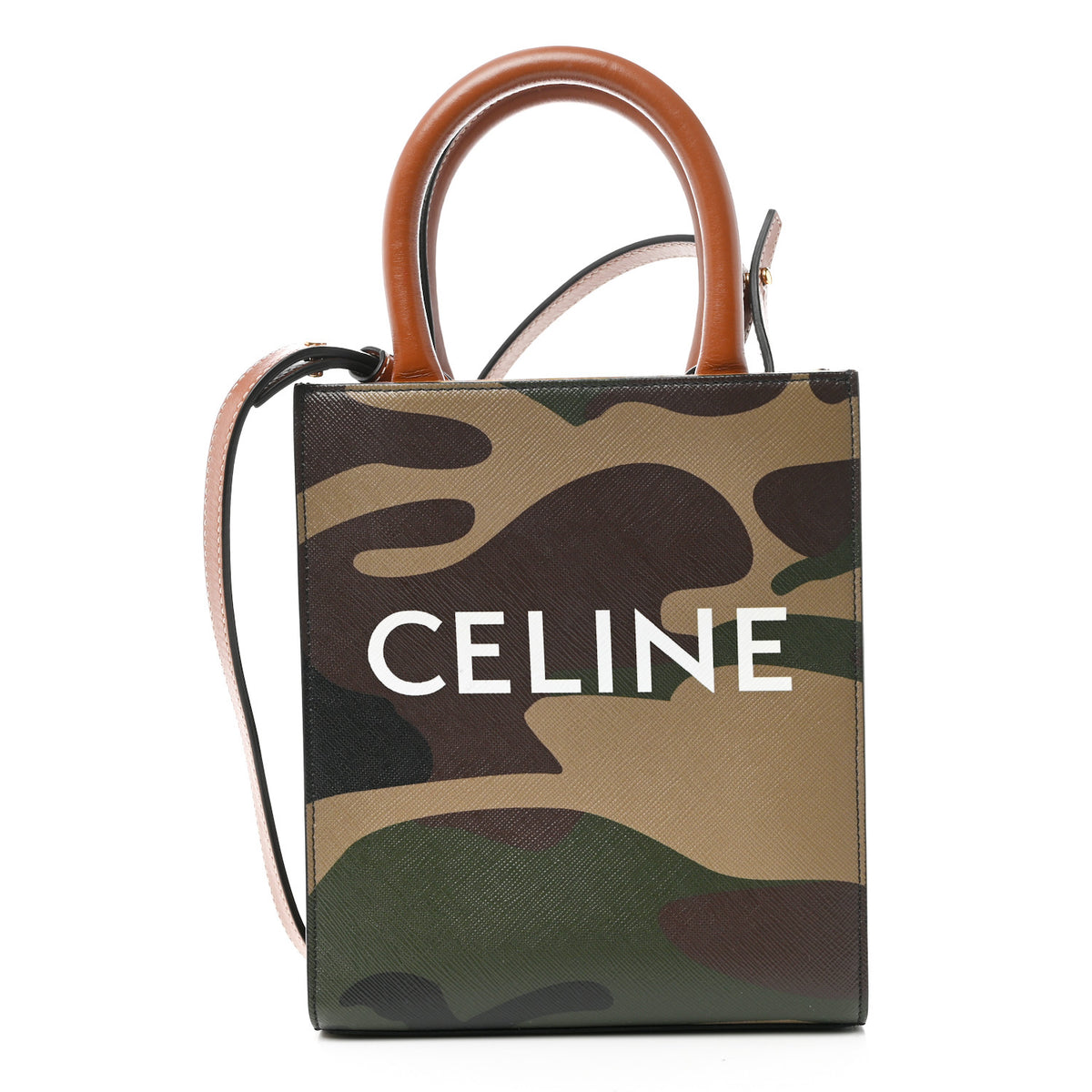 Celine Canvas Calfskin Mini Vertical Cabas Khaki 1 of 9