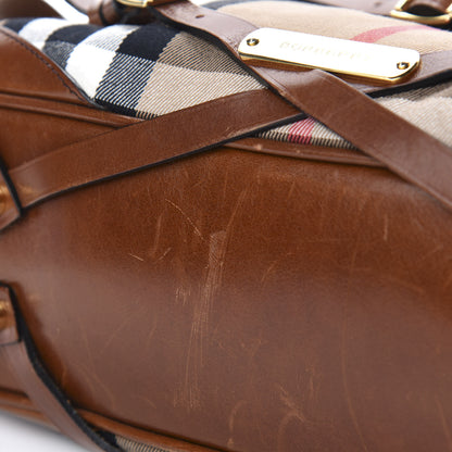 Burberry House Check Bridle Calfskin Medium Gosford Hobo Dark Tan 9 of 13