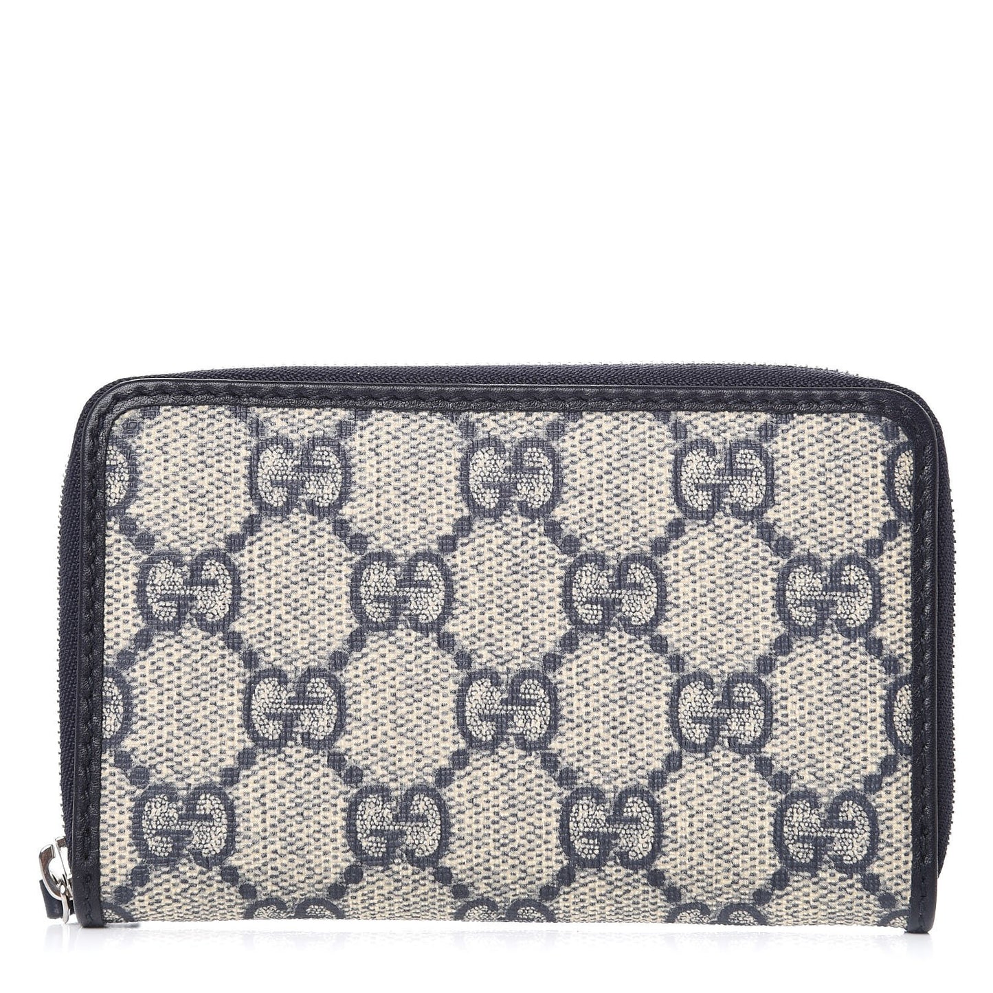 GG Supreme Monogram Zip Around Card Case Blue