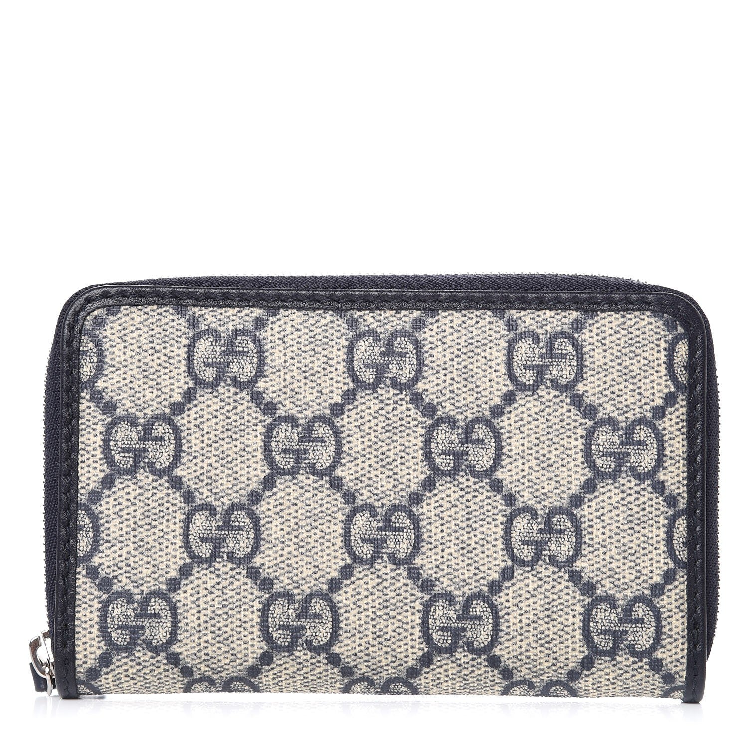 Gucci GG Supreme Monogram Zip Around Card Case Blue 1 of 8