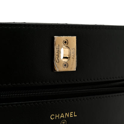 Chanel Shiny Lambskin Quilted CC Pearl Wallet on Chain WOC Black 6 of 13
