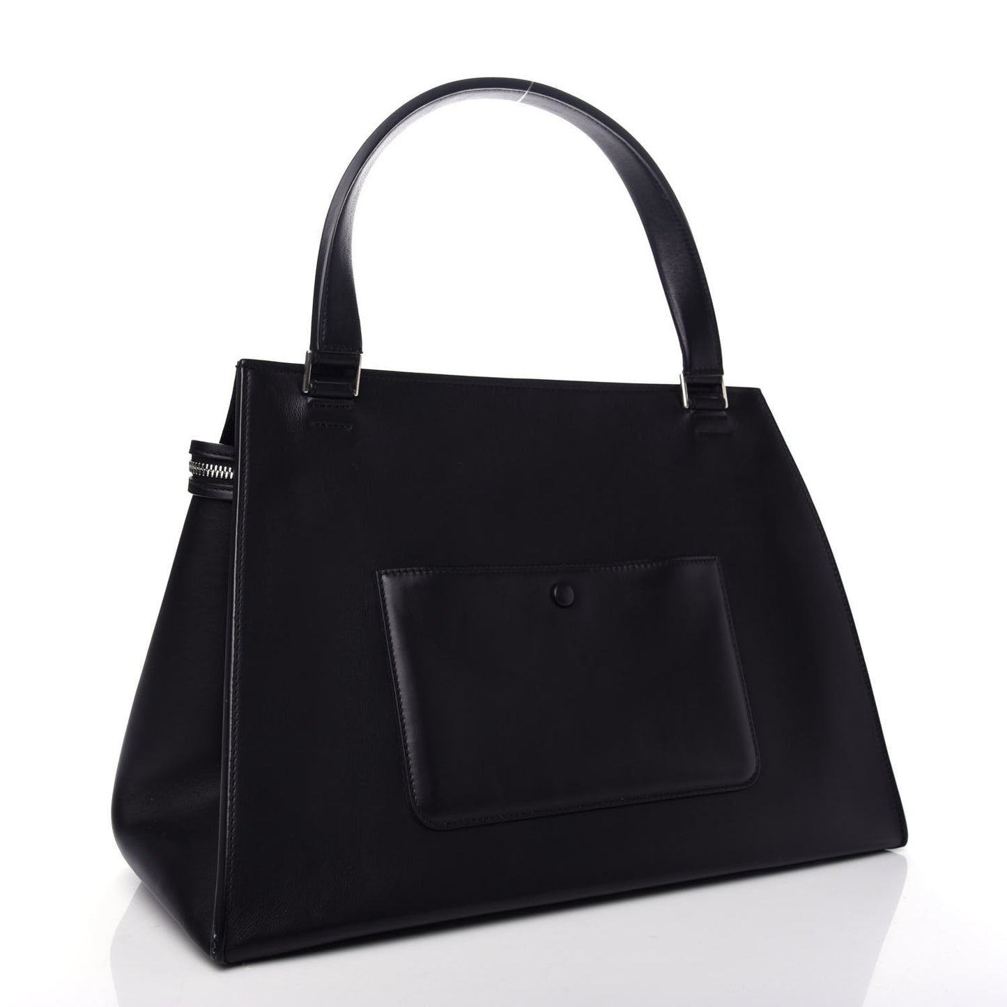 Supple Calfskin Large Bi-Color Edge Shoulder Bag Beige