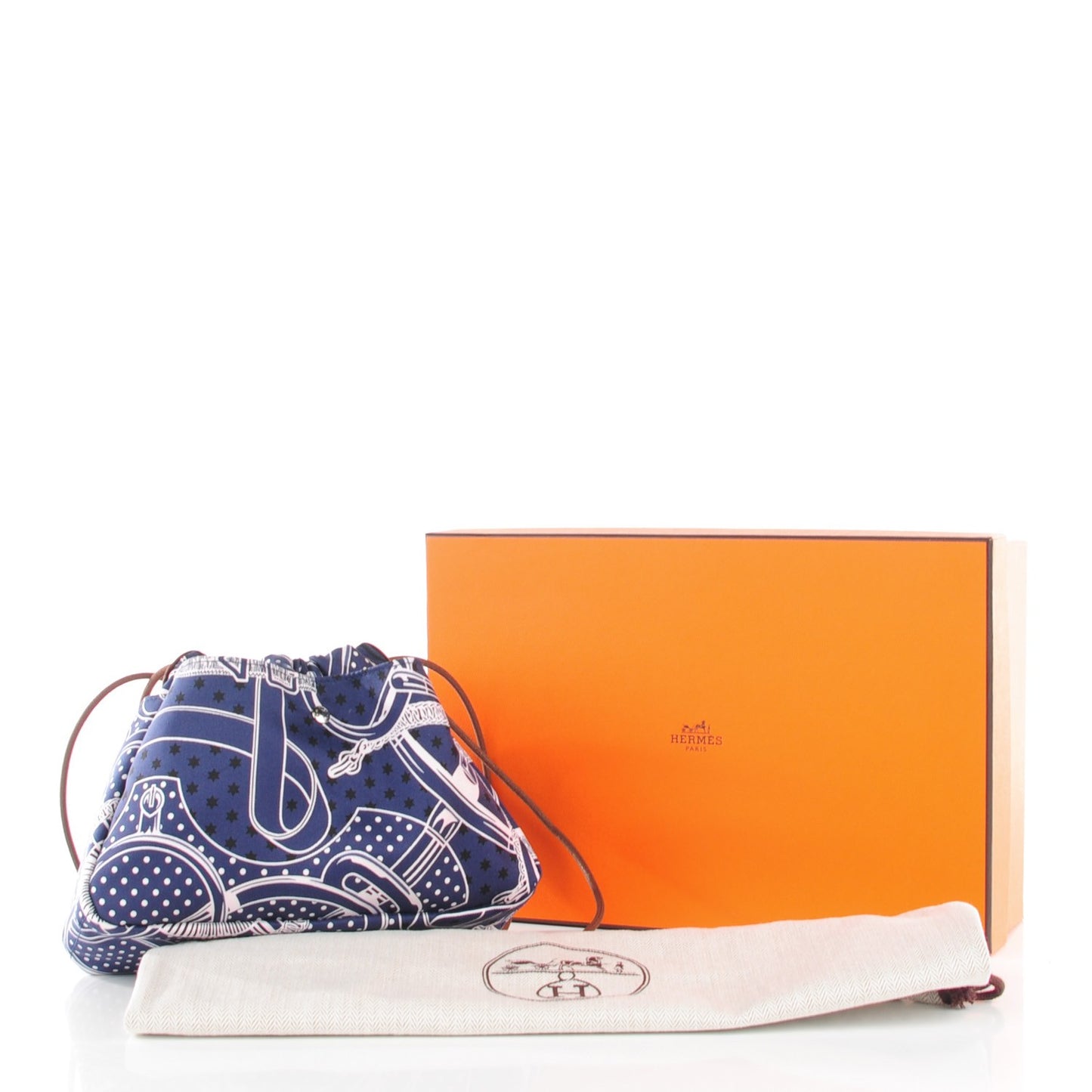 Barenia Silk Eperons d'Or Fourbi 20 PM Pouch Fauve Bleu Nuit