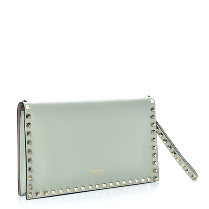 Valentino Garavani Nappa Rockstud Wristlet Clutch Water Green 2 of 6
