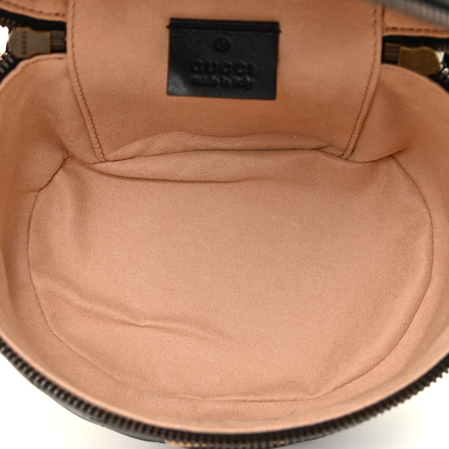 Gucci Calfskin Matelasse Mini GG Marmont Round Backpack Black 5 of 11