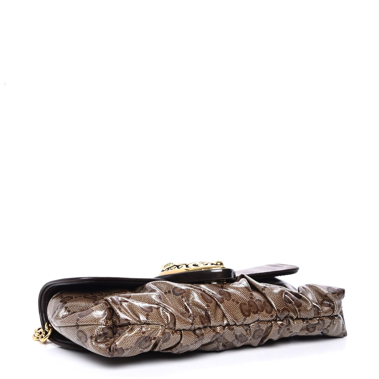 Crystal Monogram Babouska Clutch Dark Brown