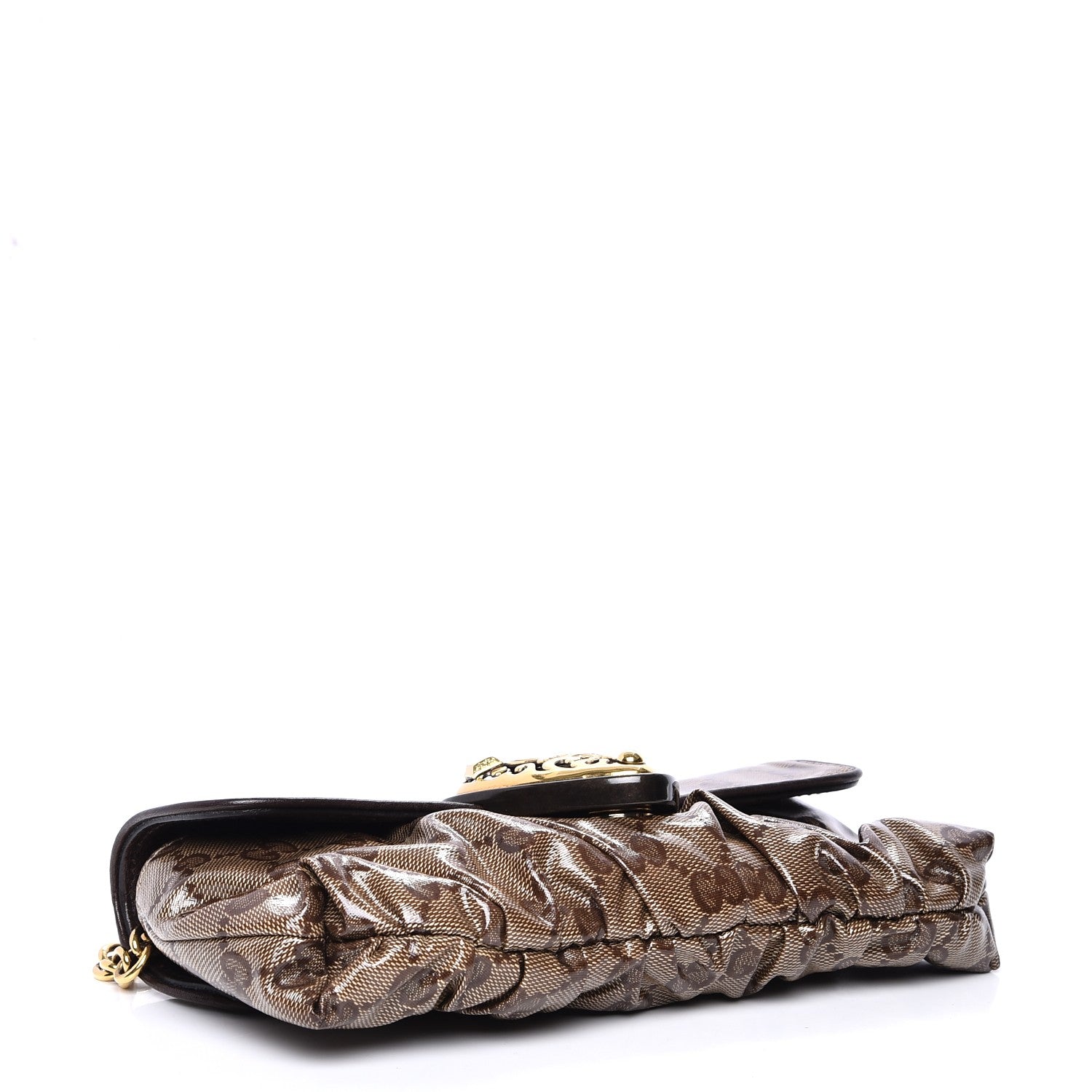 Gucci Crystal Monogram Babouska Clutch Dark Brown 4 of 9