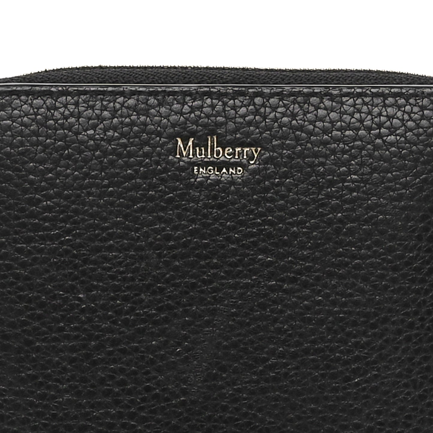Small Classic Grain Zip Around Purse Black