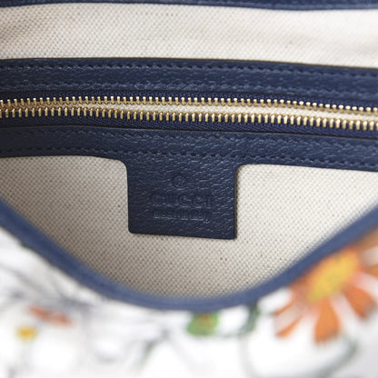 Gucci Canvas Flora Medium Jackie Hobo Blue Agata 7 of 8