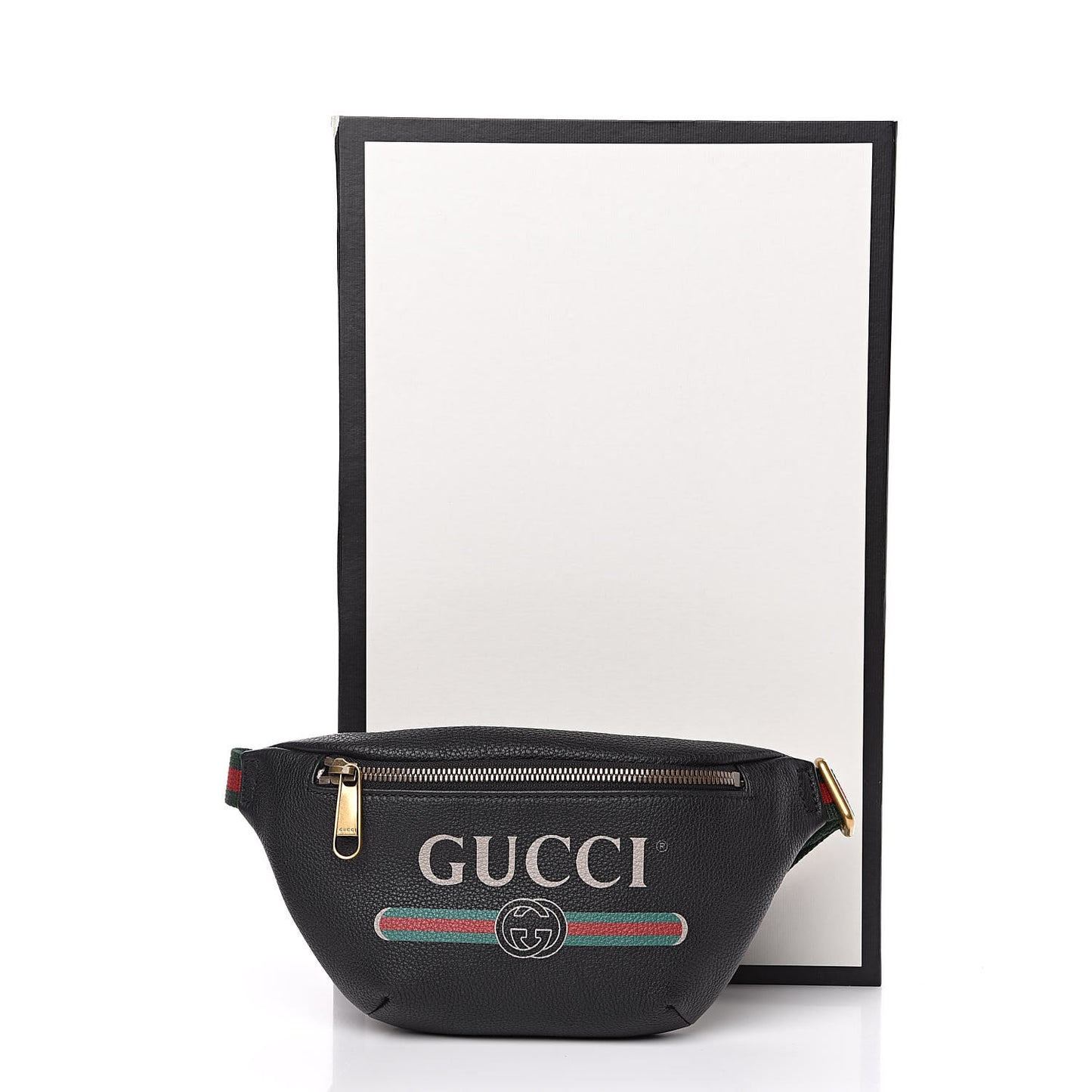 Grained Calfskin Small Logo Belt Bag Black
