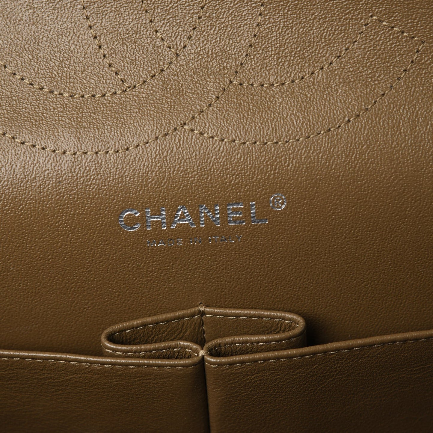 Caviar Quilted Jumbo Double Flap Dark Beige