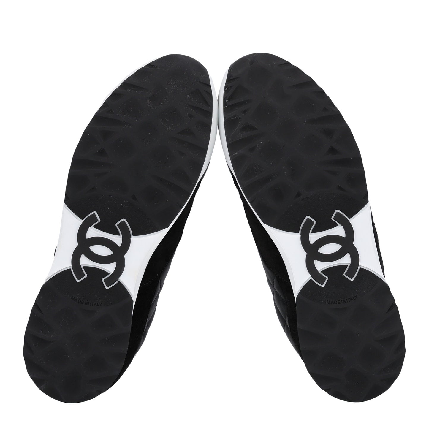 Suede Calfskin Quilted Sneakers 36.5 Black
