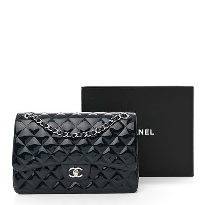 Chanel Patent Quilted Jumbo Double Flap Navy 12 of 12