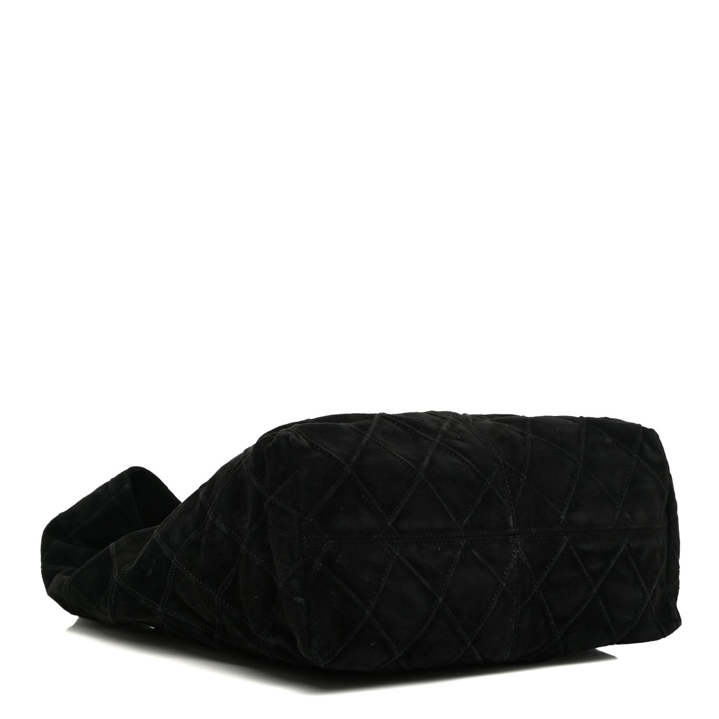 Suede Stitched Hobo Black