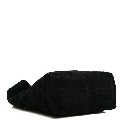 Chanel Suede Stitched Hobo Black 4 of 19