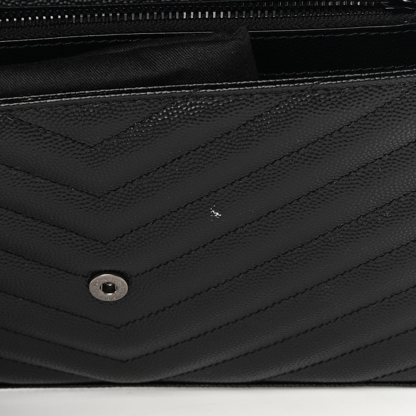 Grain De Poudre Matelasse Chevron Monogram Chain Wallet Black