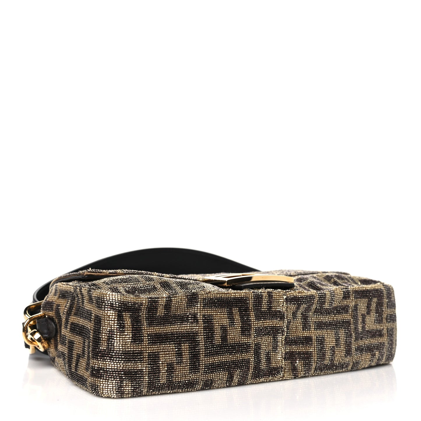 Vitello King Beaded Zucca Baguette Mogano Panna Ebano