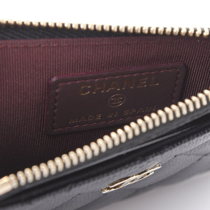 Chanel Caviar Quilted CC Zip Card Holder Black 7 of 11